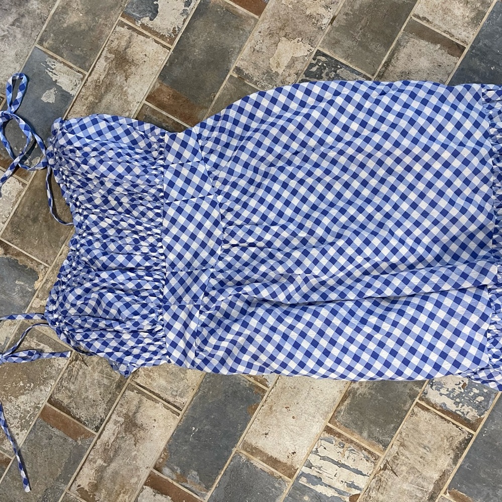 Aerie Blue and White Smocked dress